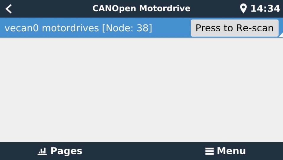 Motordrive Selection Screen